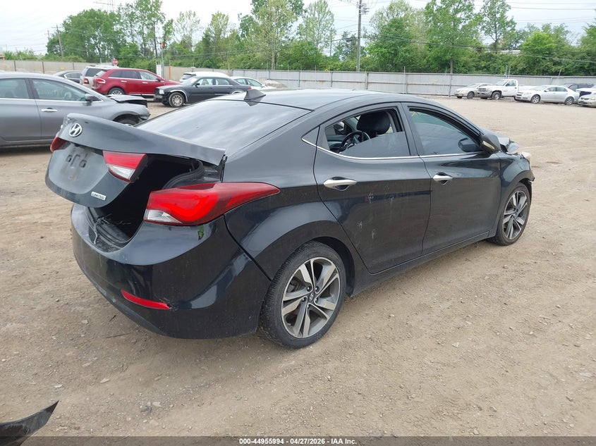 2014 Hyundai Elantra VIN KMHDH4AE3EU098884 IAAI salvage auction — FRONT & REAR, Salvage (Ohio), sold $300 on 2026-07-30 (photo 4)