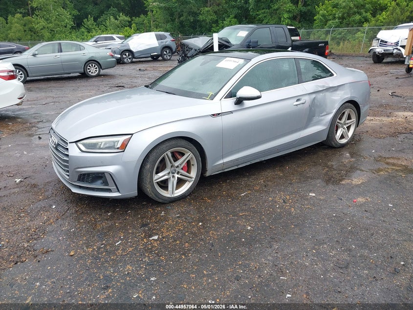 2018 Audi S5 VIN WAUR4AF55JA009547 IAAI salvage auction — LEFT REAR, Wait Title, sold $3,100 on 2026-07-15 (photo 2)