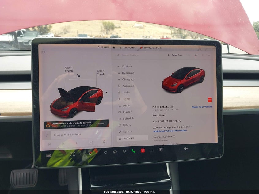 2019 Tesla Model 3 VIN 5YJ3E1EA1KF299072 IAAI salvage auction — REAR END, Salvage Title, sold $5,350 on 2026-07-07 (photo 7)