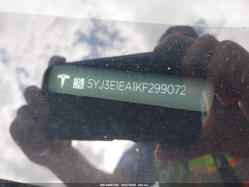 2019 Tesla Model 3 VIN 5YJ3E1EA1KF299072 IAAI salvage auction — REAR END, Salvage Title, sold $5,350 on 2026-07-07 (photo 9)
