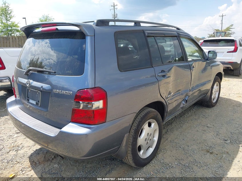 2007 Toyota Highlander VIN JTEEP21A770188381 IAAI salvage auction — RIGHT SIDE, Clear (Virginia), sold $1,650 on 2026-07-27 (photo 4)