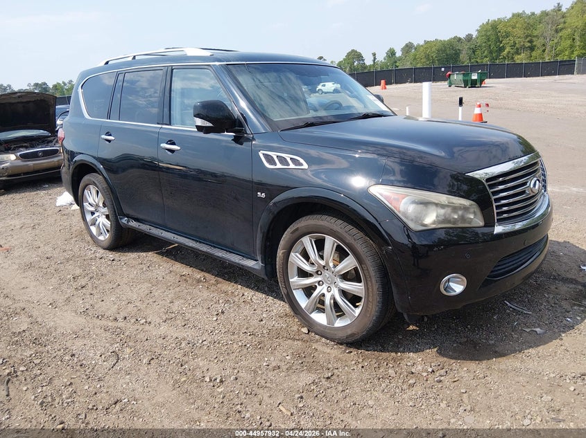 2014 Infiniti Qx80 VIN JN8AZ2NC6E9352886 IAAI salvage auction — LEFT FRONT, Salvage Title, sold $2,225 on 2026-07-22 (photo 1)