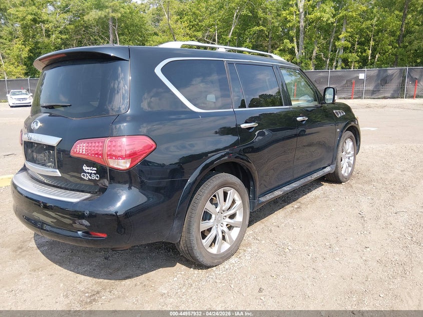 2014 Infiniti Qx80 VIN JN8AZ2NC6E9352886 IAAI salvage auction — LEFT FRONT, Salvage Title, sold $2,225 on 2026-07-22 (photo 4)
