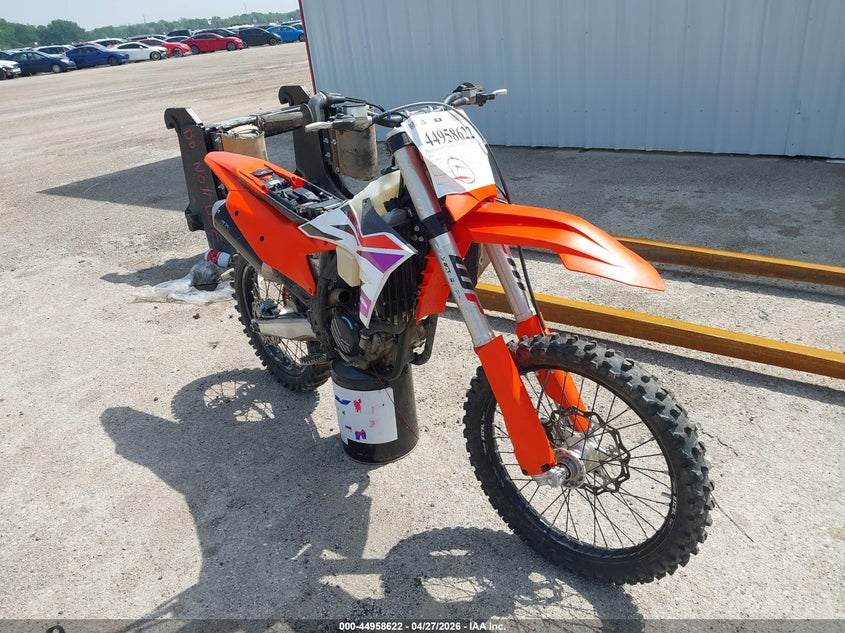 2025 Ktm 250 VIN VBKSXK433SM154295 IAAI salvage auction — THEFT, Original (Texas), sold $250 on 2026-07-29 (photo 1)