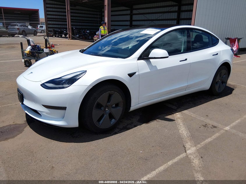 2022 Tesla Model 3 VIN 5YJ3E1EA3NF120745 IAAI salvage auction — RIGHT FRONT, Clear (Hawaii), sold $14,300 on 2026-07-07 (photo 2)