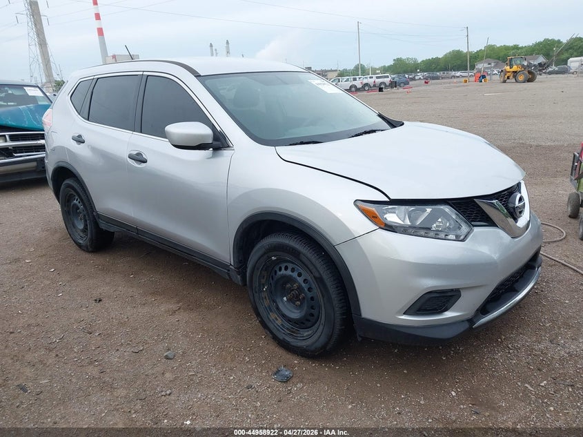 2016 Nissan Rogue VIN JN8AT2MV4GW137502 IAAI salvage auction — LEFT FRONT, Clear (Indiana), sold $875 on 2026-07-15 (photo 1)
