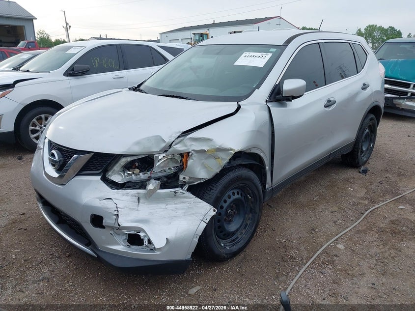 2016 Nissan Rogue VIN JN8AT2MV4GW137502 IAAI salvage auction — LEFT FRONT, Clear (Indiana), sold $875 on 2026-07-15 (photo 2)