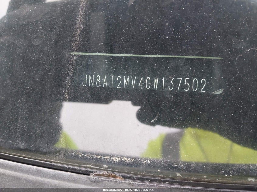 2016 Nissan Rogue VIN JN8AT2MV4GW137502 IAAI salvage auction — LEFT FRONT, Clear (Indiana), sold $875 on 2026-07-15 (photo 9)