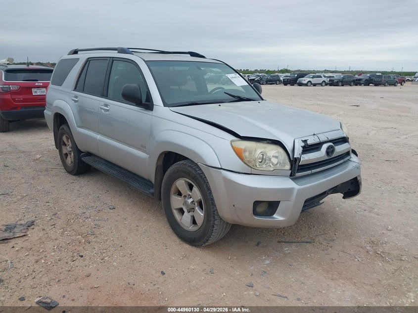 2007 Toyota 4runner VIN JTEZU14R778090443 IAAI salvage auction — LEFT FRONT, Salvage (Texas), sold $500 on 2026-07-30 (photo 1)