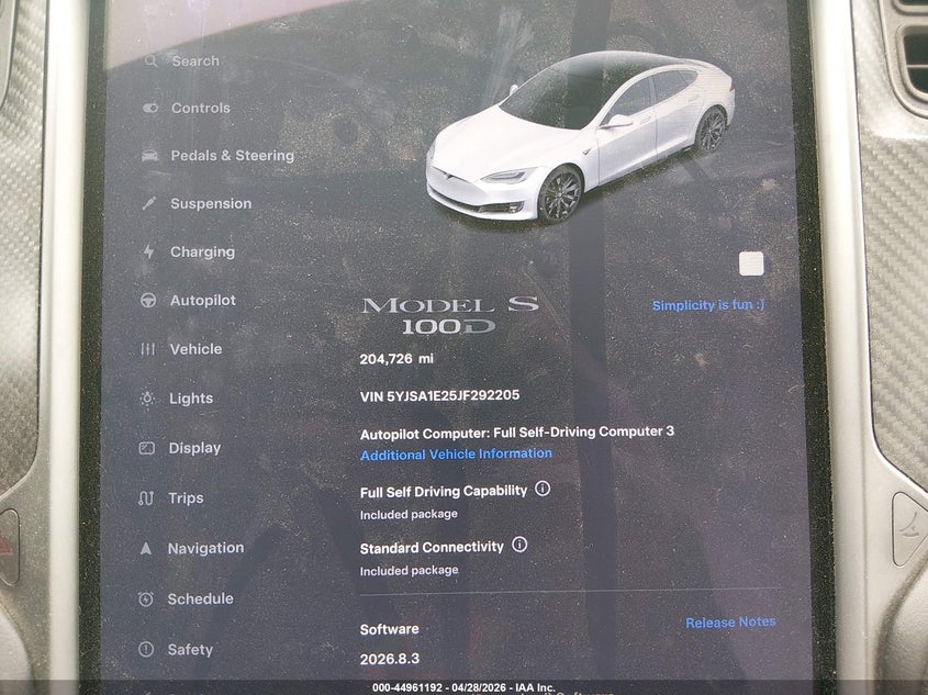 2018 Tesla Model s VIN 5YJSA1E25JF292205 IAAI salvage auction — MECHANICAL, Clear (Maryland), sold $3,350 on 2026-07-22 (photo 7)