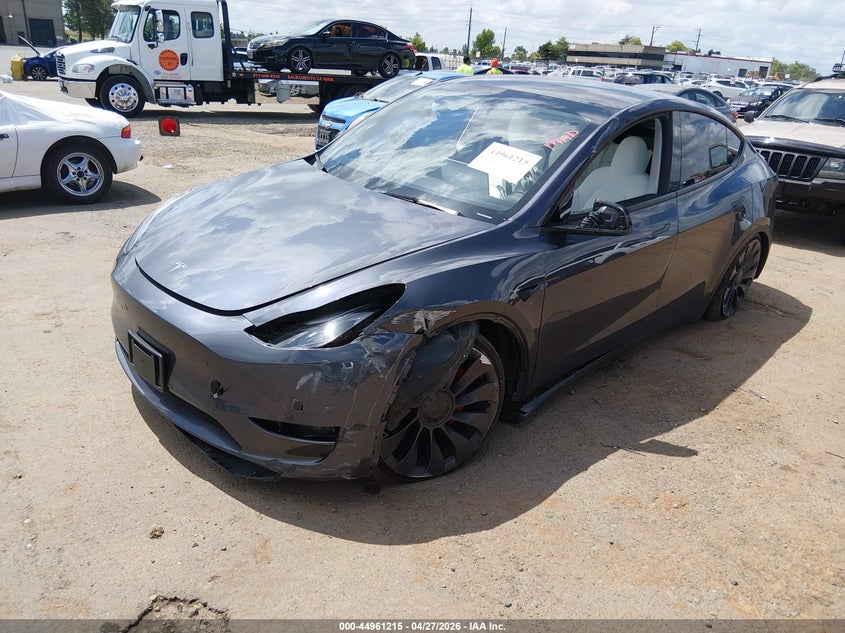 2023 Tesla Model y VIN 7SAYGDEF9PF862005 IAAI salvage auction — FRONT END, Salvage Title, sold $1,550 on 2026-07-22 (photo 2)