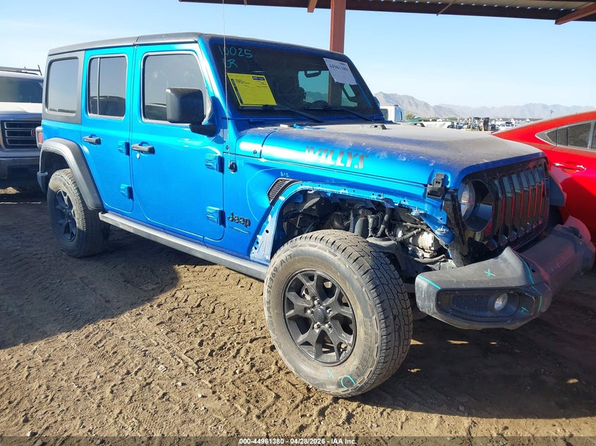 2021 Jeep Wrangler / VIN 1C4HJXDG3MW720637 IAAI salvage auction — UNKNOWN, Salvage Title, sold $7,100 on 2026-08-13 (photo 1)