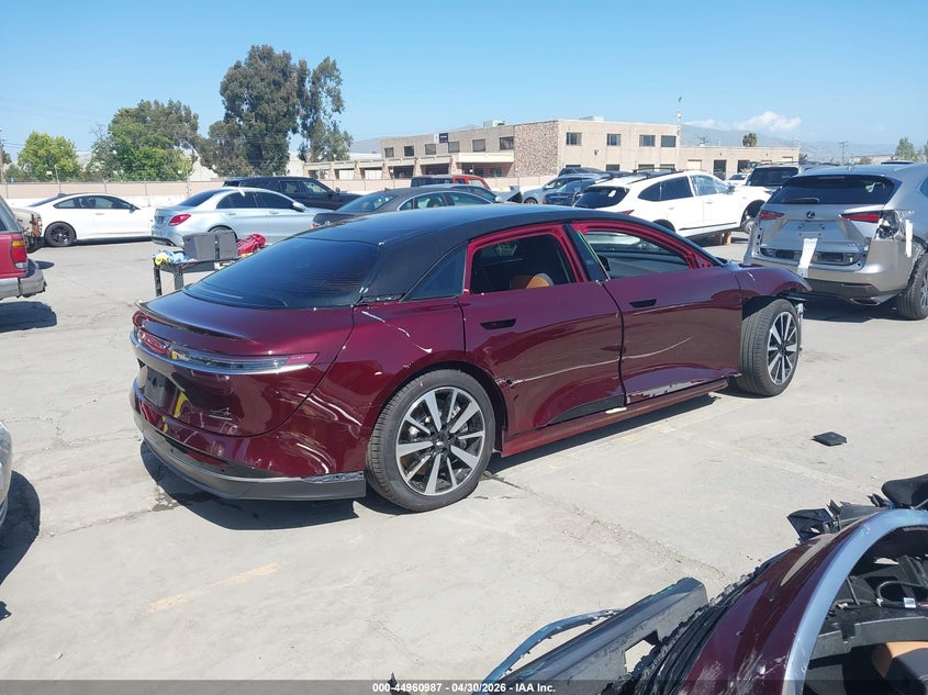 2024 Lucid Air VIN 50EA1TEA8RA006314 IAAI salvage auction — RIGHT FRONT, Salvage (California), sold $10,950 on 2026-07-20 (photo 4)
