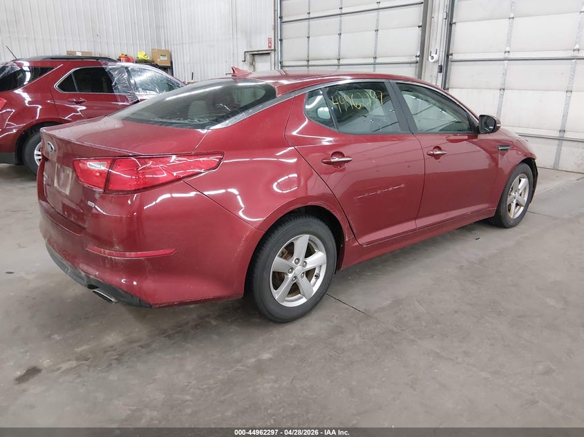 2014 Kia Optima VIN 5XXGM4A75EG310852 IAAI salvage auction — RIGHT FRONT, Salvage Title, sold $775 on 2026-07-28 (photo 4)
