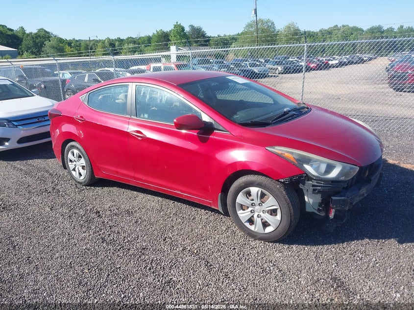 2016 Hyundai Elantra VIN KMHDH4AE9GU482929 IAAI salvage auction — FRONT & REAR, Salvage (South Carolina), sold $775 on 2026-07-21 (photo 1)