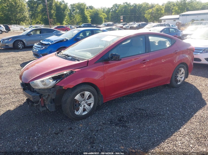 2016 Hyundai Elantra VIN KMHDH4AE9GU482929 IAAI salvage auction — FRONT & REAR, Salvage (South Carolina), sold $775 on 2026-07-21 (photo 2)