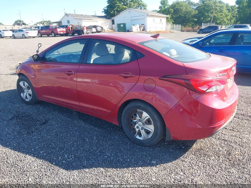 2016 Hyundai Elantra VIN KMHDH4AE9GU482929 IAAI salvage auction — FRONT & REAR, Salvage (South Carolina), sold $775 on 2026-07-21 (photo 3)