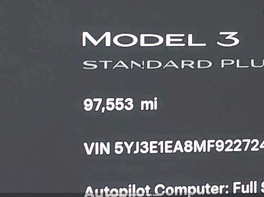 2021 Tesla Model 3 VIN 5YJ3E1EA8MF922724 IAAI salvage auction — FRONT END, Original (Texas), sold $6,800 on 2026-07-16 (photo 7)