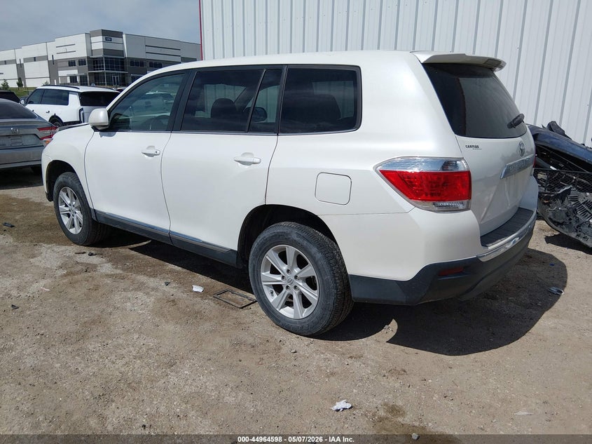 2013 Toyota Highlander VIN 5TDZK3EH9DS120903 IAAI salvage auction — FRONT END, Original (Texas), sold $3,950 on 2026-07-28 (photo 3)