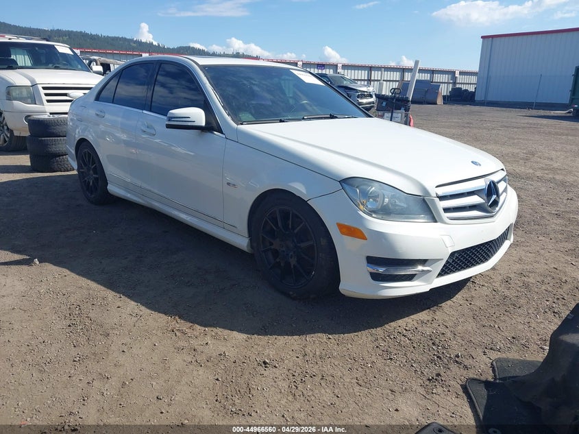 2012 Mercedes-benz C-klasse VIN WDDGF4HB9CR208703 IAAI salvage auction — NORMAL WEAR, Salvage (Texas), sold $175 on 2026-08-11 (photo 1)