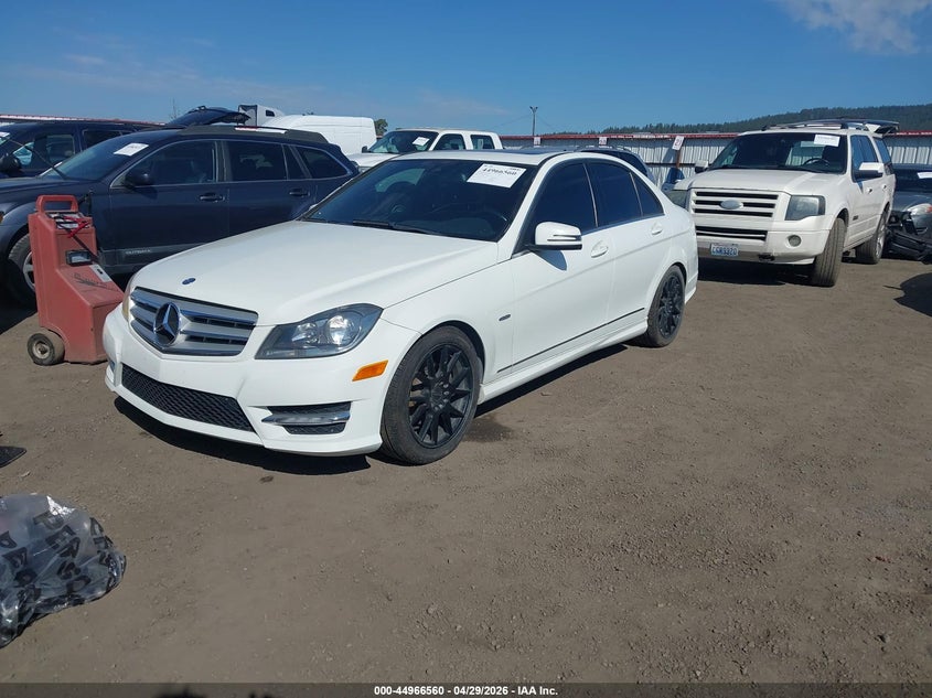 2012 Mercedes-benz C-klasse VIN WDDGF4HB9CR208703 IAAI salvage auction — NORMAL WEAR, Salvage (Texas), sold $175 on 2026-08-11 (photo 2)