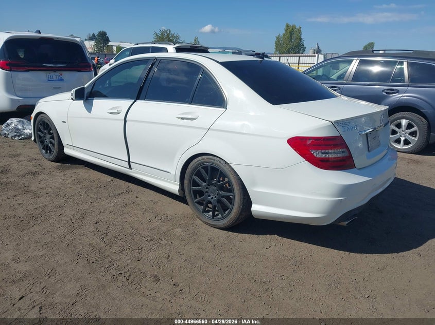 2012 Mercedes-benz C-klasse VIN WDDGF4HB9CR208703 IAAI salvage auction — NORMAL WEAR, Salvage (Texas), sold $175 on 2026-08-11 (photo 3)