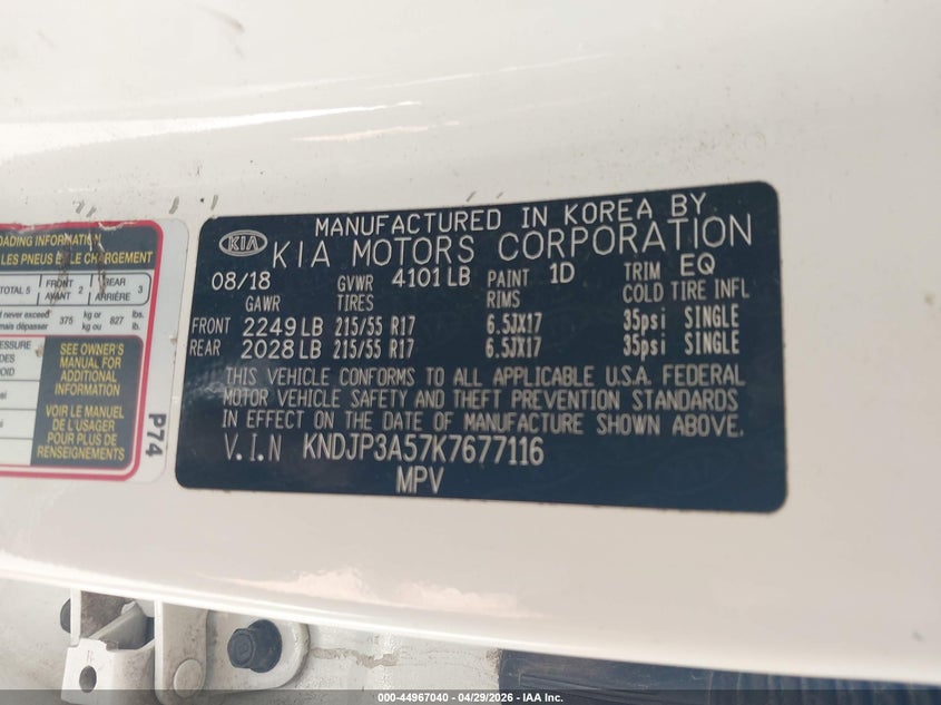2019 Kia Soul VIN KNDJP3A57K7677116 IAAI salvage auction — LEFT FRONT, Salvage Title, sold $1,400 on 2026-07-14 (photo 9)