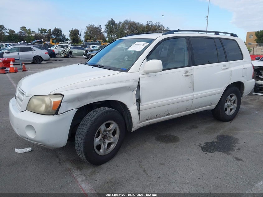 2007 Toyota Highlander VIN JTEDP21A270135440 IAAI salvage auction — LEFT FRONT, Salvage (California), sold $675 on 2026-07-30 (photo 2)