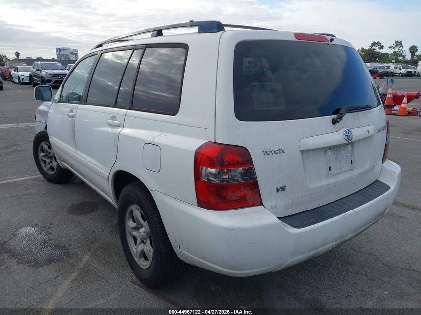 2007 Toyota Highlander VIN JTEDP21A270135440 IAAI salvage auction — LEFT FRONT, Salvage (California), sold $675 on 2026-07-30 (photo 3)
