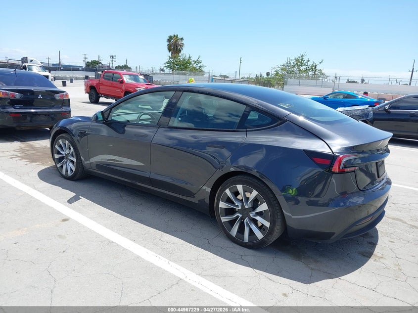 2024 Tesla Model 3 VIN 5YJ3E1EA5RF734475 IAAI salvage auction — REAR END, Salvage (California), sold $11,800 on 2026-08-29 (photo 3)