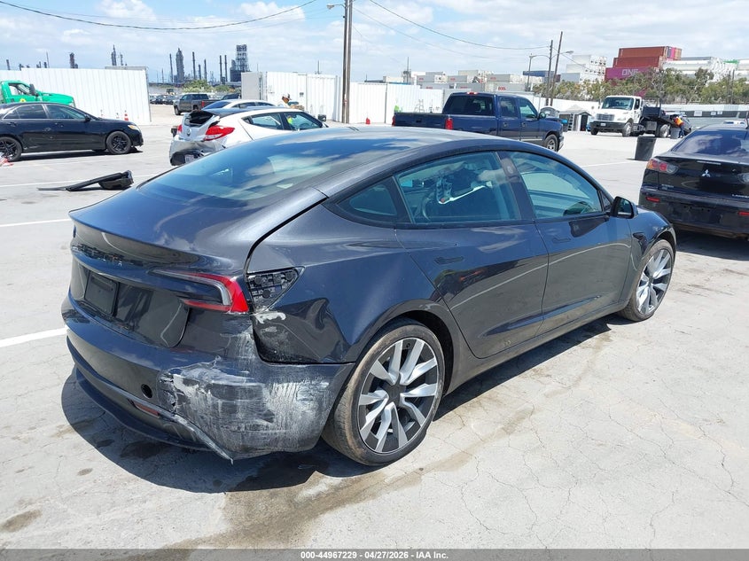 2024 Tesla Model 3 VIN 5YJ3E1EA5RF734475 IAAI salvage auction — REAR END, Salvage (California), sold $11,800 on 2026-08-29 (photo 4)