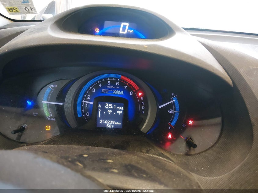 2010 Honda Insight VIN JHMZE2H71AS025502 IAAI salvage auction — FRONT END, Salvage (Louisiana), sold $575 on 2026-07-13 (photo 7)