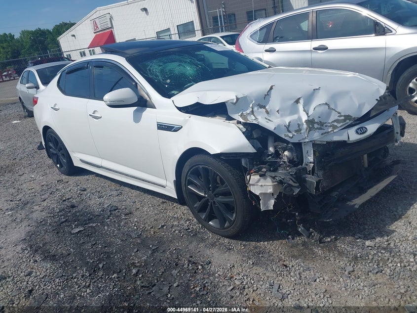 2015 Kia Optima VIN 5XXGR4A67FG503160 IAAI salvage auction — FRONT END, Salvage Title, sold $450 on 2026-07-20 (photo 1)