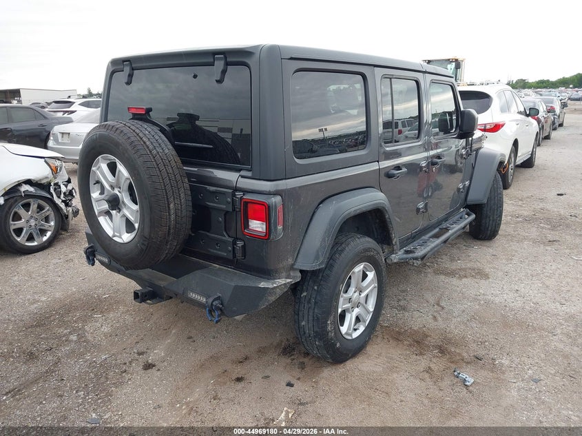 2018 Jeep Wrangler / VIN 1C4HJXDG4JW137019 IAAI salvage auction — FRONT & REAR, Salvage (Texas), sold $7,300 on 2026-07-28 (photo 4)