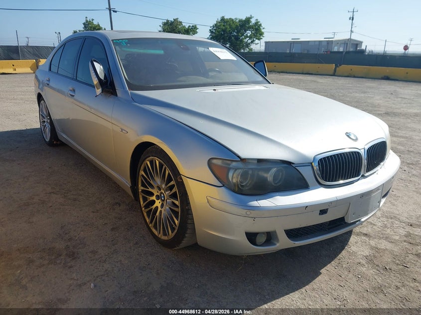 2007 BMW 7 series VIN WBAHL83557DT09995 IAAI salvage auction — NORMAL WEAR, Salvage (California), sold $500 on 2026-07-09 (photo 1)