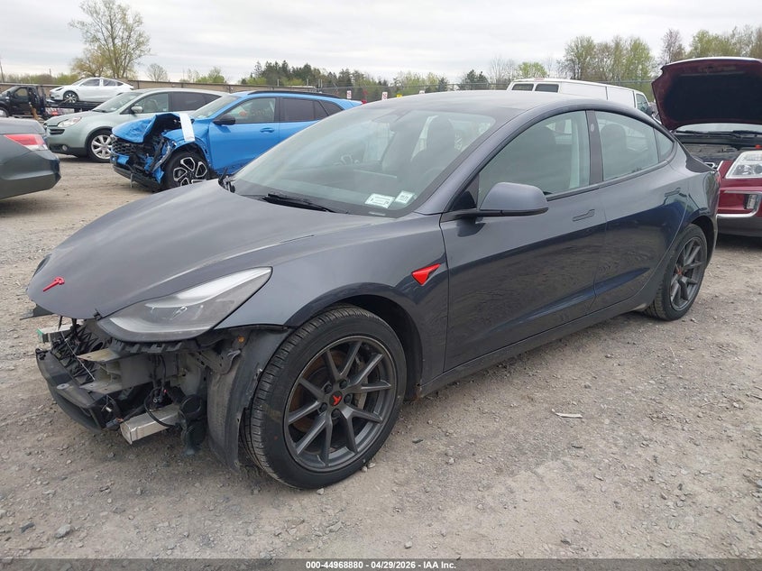 2022 Tesla Model 3 VIN 5YJ3E1EB0NF183844 IAAI salvage auction — FRONT END, Salvage Title, sold $7,400 on 2026-07-08 (photo 2)