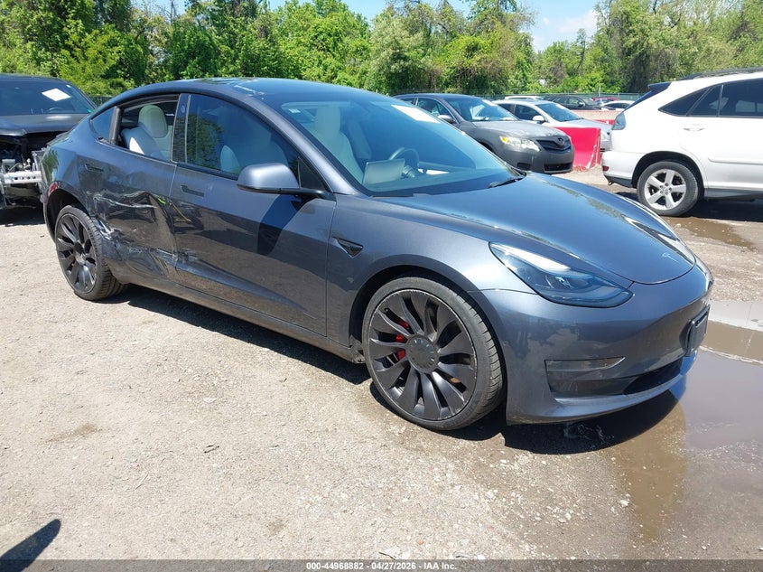 2022 Tesla Model 3 VIN 5YJ3E1EC8NF163267 IAAI salvage auction — RIGHT SIDE, Salvage - 75% Or Less (Maryland), sold $10,300 on 2026-07-16 (photo 1)