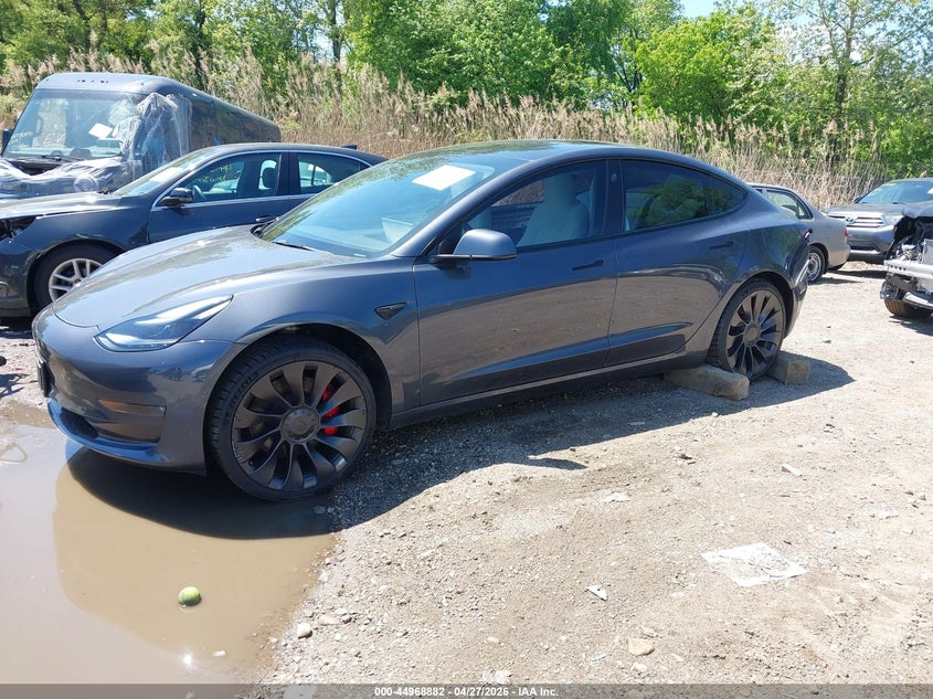 2022 Tesla Model 3 VIN 5YJ3E1EC8NF163267 IAAI salvage auction — RIGHT SIDE, Salvage - 75% Or Less (Maryland), sold $10,300 on 2026-07-16 (photo 2)