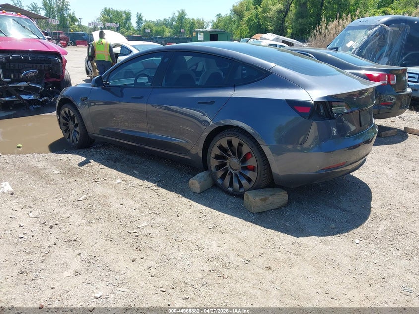 2022 Tesla Model 3 VIN 5YJ3E1EC8NF163267 IAAI salvage auction — RIGHT SIDE, Salvage - 75% Or Less (Maryland), sold $10,300 on 2026-07-16 (photo 3)