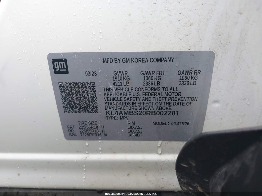 2024 Buick Encore gx VIN KL4AMBS20RB002281 IAAI salvage auction — RIGHT FRONT, Salvage Title, sold $2,775 on 2026-07-16 (photo 9)