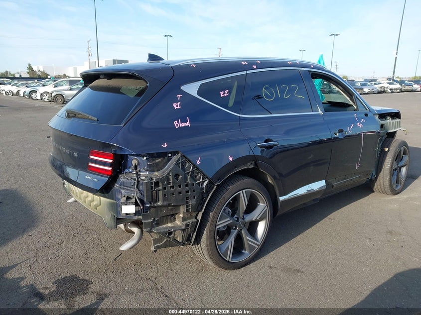 2025 Genesis Gv80 VIN KMUHEESCXSU254221 IAAI salvage auction — Front & Rear, Salvage Certificate (California), sold $19,100 on 2026-06-12 (photo 4)