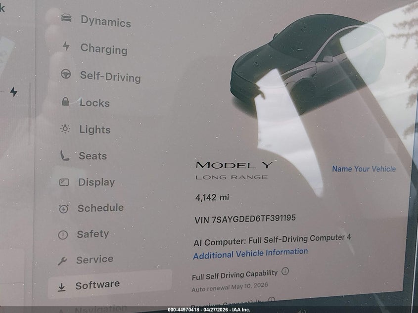 2026 Tesla Model y VIN 7SAYGDED6TF391195 IAAI salvage auction — RIGHT SIDE, Salvage Title, sold $11,450 on 2026-07-08 (photo 7)
