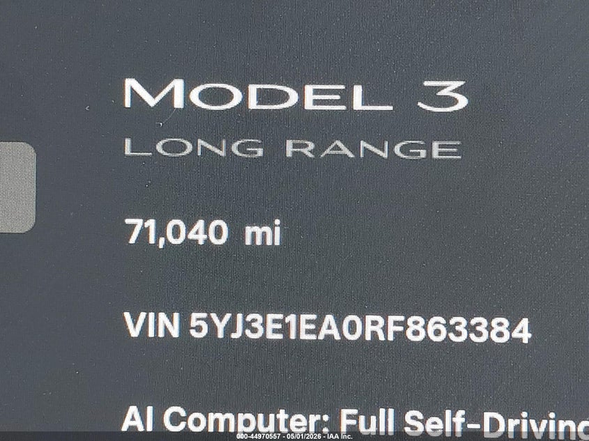 2024 Tesla Model 3 VIN 5YJ3E1EA0RF863384 IAAI salvage auction — SIDE, Salvage (Arizona), sold $10,500 on 2026-08-02 (photo 9)