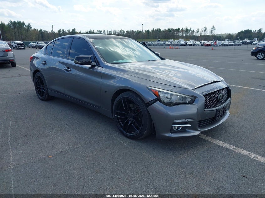 2015 Infiniti Q50 VIN JN1BV7AR3FM419075 IAAI salvage auction — LEFT REAR, Mv-907A (New York), sold $1,200 on 2026-07-09 (photo 1)