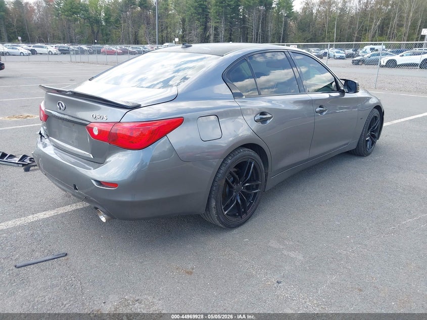 2015 Infiniti Q50 VIN JN1BV7AR3FM419075 IAAI salvage auction — LEFT REAR, Mv-907A (New York), sold $1,200 on 2026-07-09 (photo 4)