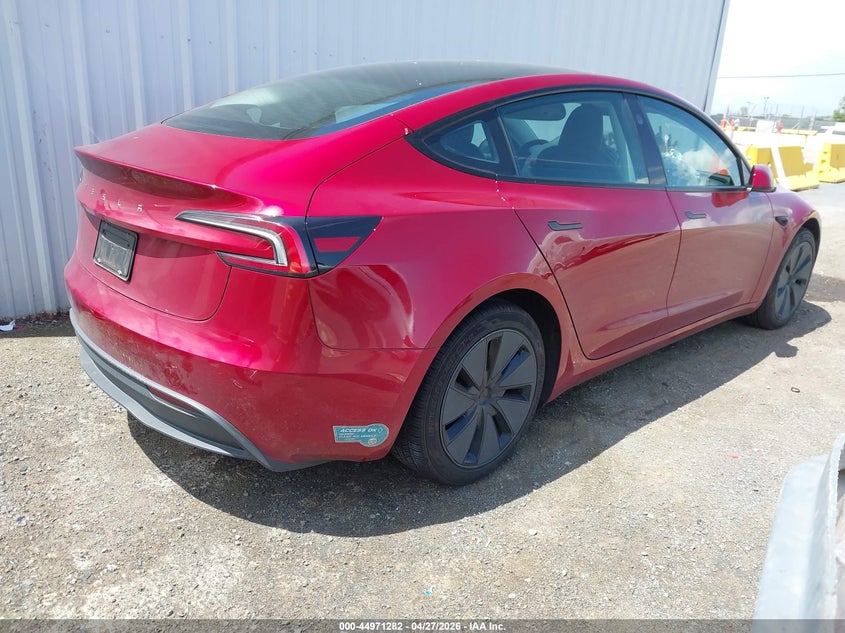 2025 Tesla Model 3 VIN 5YJ3E1EA9SF916718 IAAI salvage auction — LEFT SIDE, Salvage (California), sold $12,550 on 2026-07-30 (photo 4)