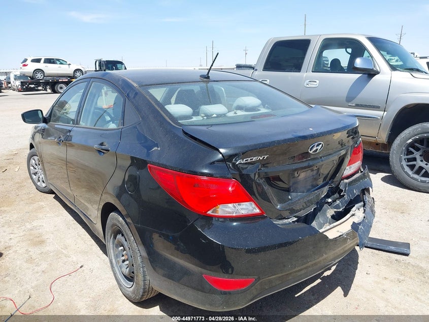 2017 Hyundai Accent VIN KMHCT4AEXHU360785 IAAI salvage auction — REAR END, Salvage (Texas), sold $850 on 2026-07-28 (photo 3)
