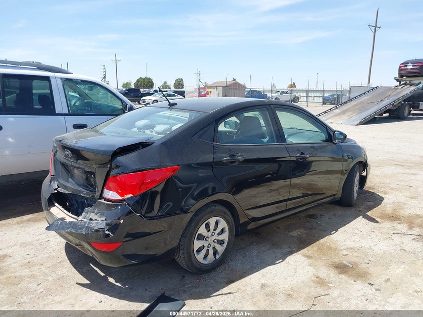 2017 Hyundai Accent VIN KMHCT4AEXHU360785 IAAI salvage auction — REAR END, Salvage (Texas), sold $850 on 2026-07-28 (photo 4)