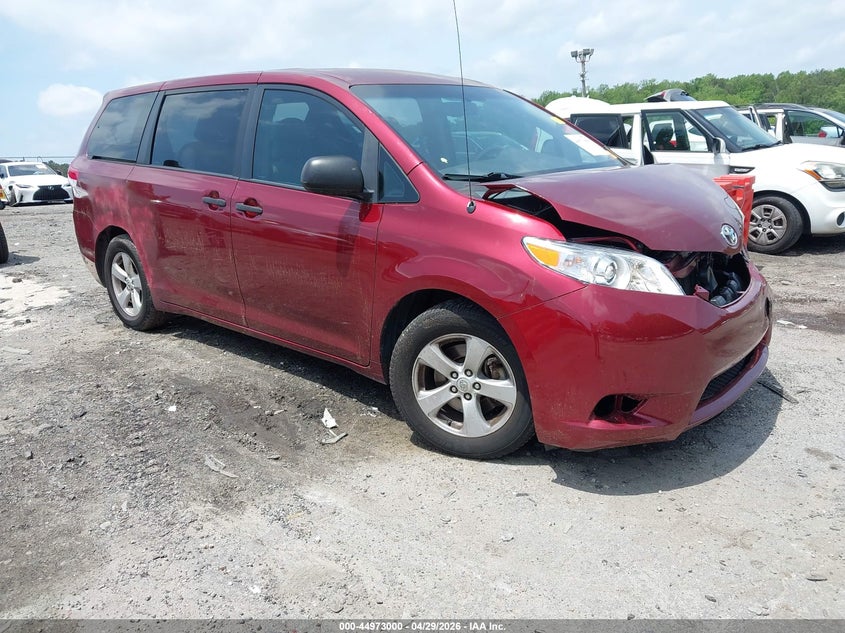 2011 Toyota Sienna VIN 5TDZK3DC6BS147673 IAAI salvage auction — FRONT END, Salvage (Alabama), sold $1,450 on 2026-07-22 (photo 1)