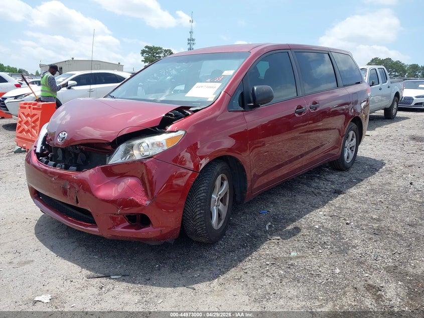 2011 Toyota Sienna VIN 5TDZK3DC6BS147673 IAAI salvage auction — FRONT END, Salvage (Alabama), sold $1,450 on 2026-07-22 (photo 2)
